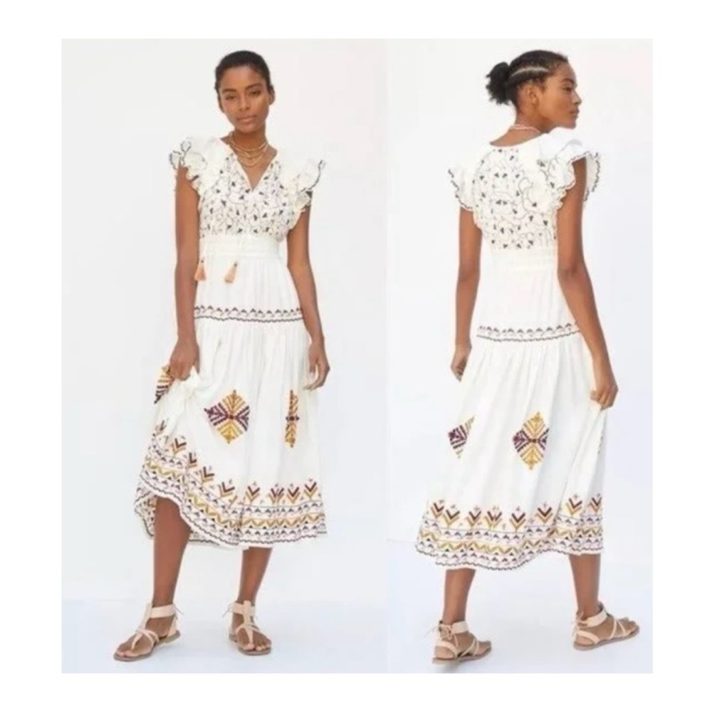 NWT Anthropologie Embroidered Maxi Dress  Size Medium